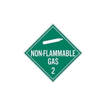 PLACARD, NON FLAMMABLE GAS 2,